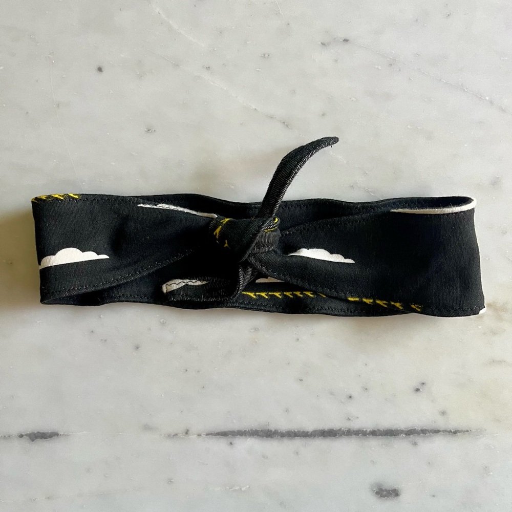 3 for $10- Black Headband with Cloud and Yellow Abstract Yellow Bird Design- NWT